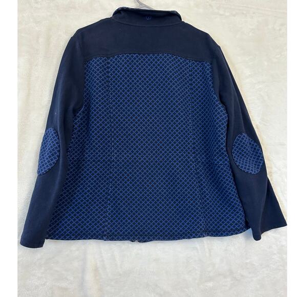 T by Talbots Blue Print Zip Jacket XL Activewear Casual - Picture 2 of 7